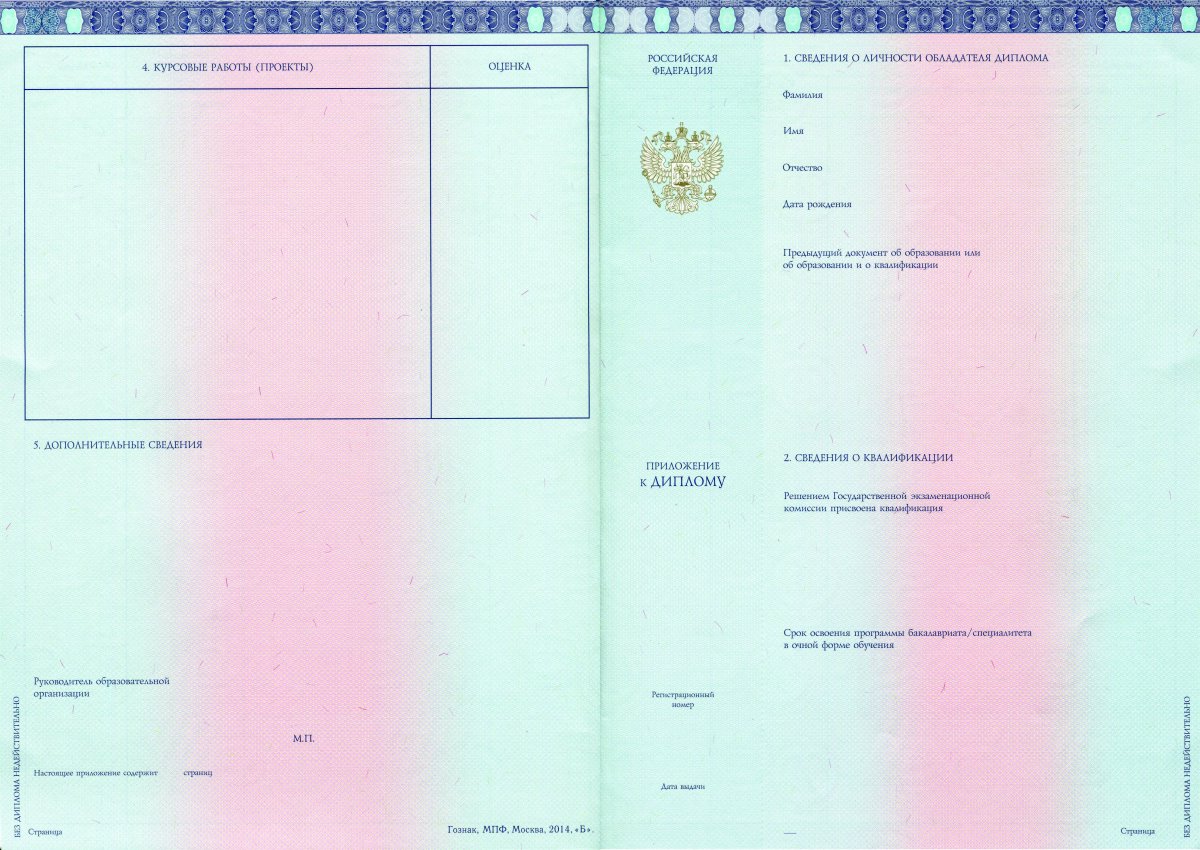 Диплом специалиста с отличием 2014 - 2022 года (Гознак)