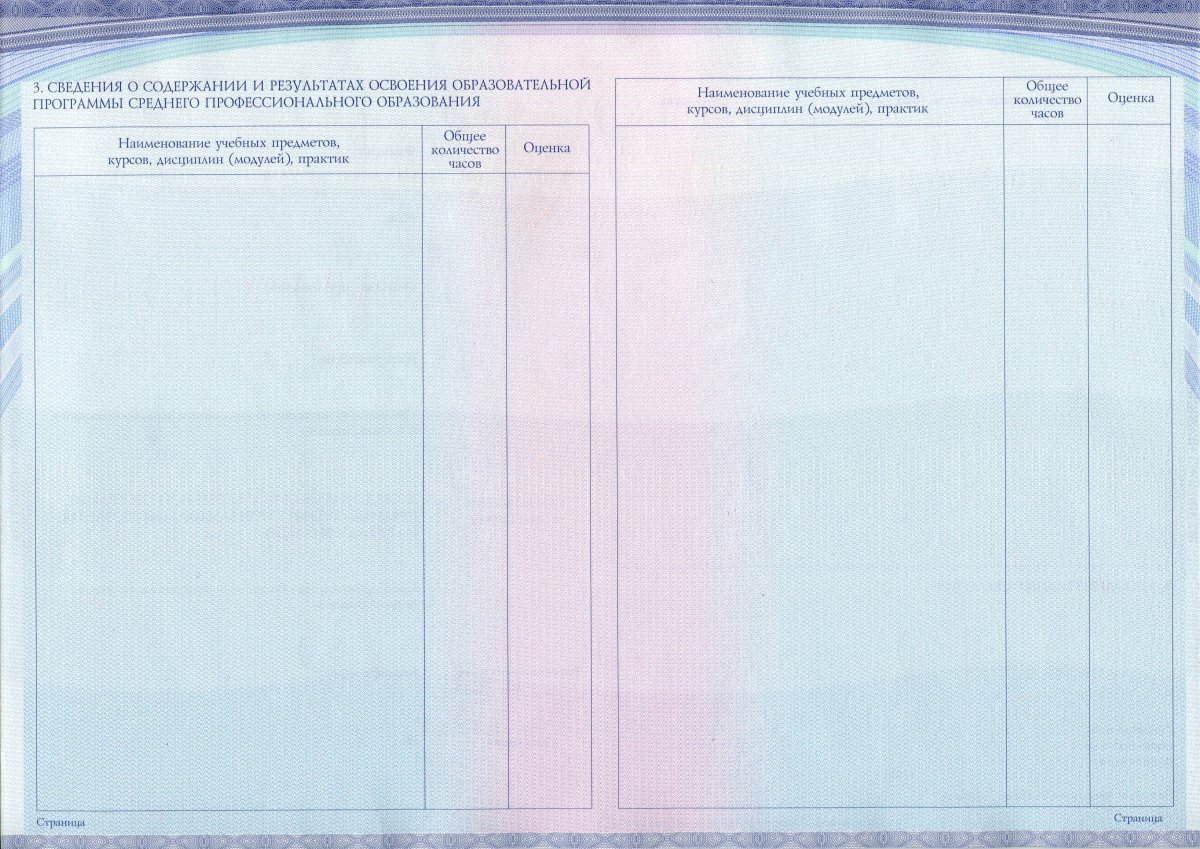 Диплом техникума 2014-2022 года