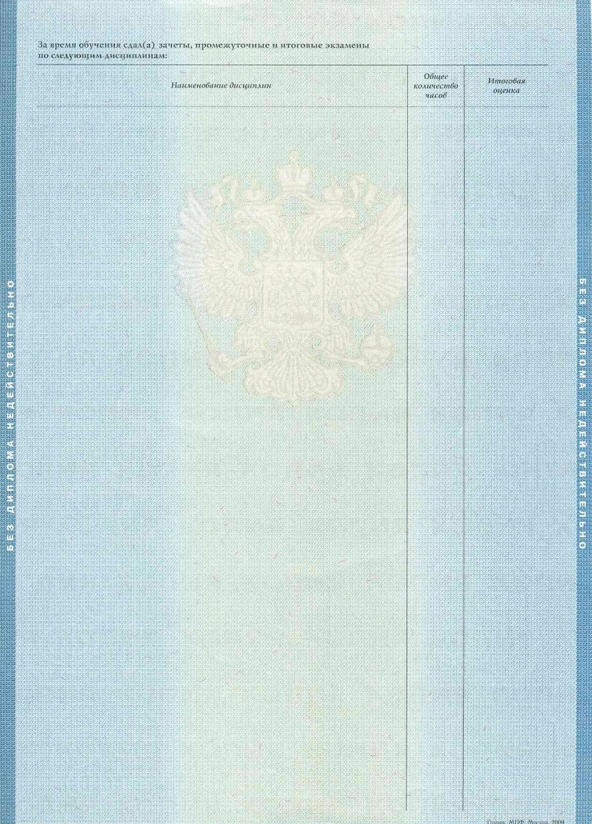 Диплом бакалавра 2009 - 2010 года
