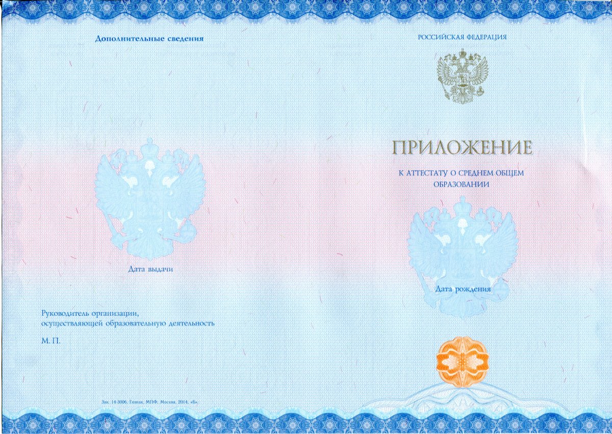 Аттестат за 11 класс 2014-2020 года