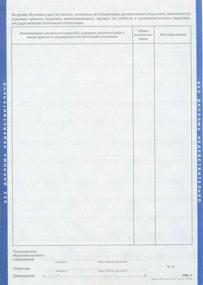 Диплом техникума 2011-2013 года