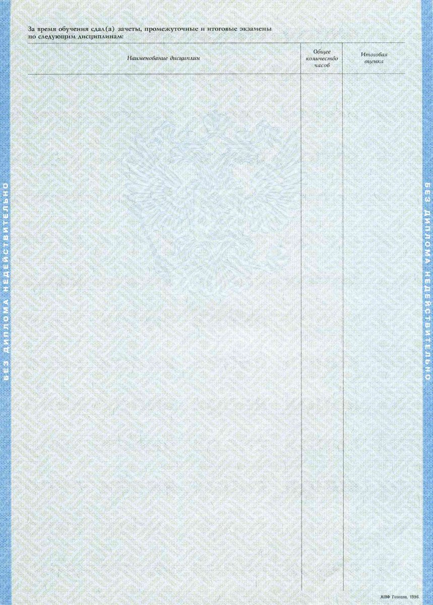 Диплом бакалавра 1997 - 2003 года