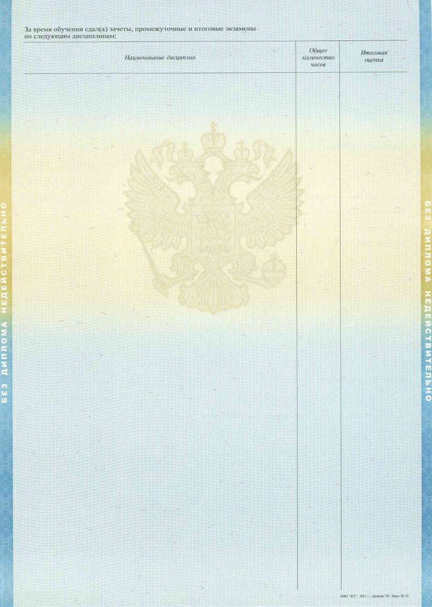 Диплом бакалавра с отличием 2011 - 2013 года