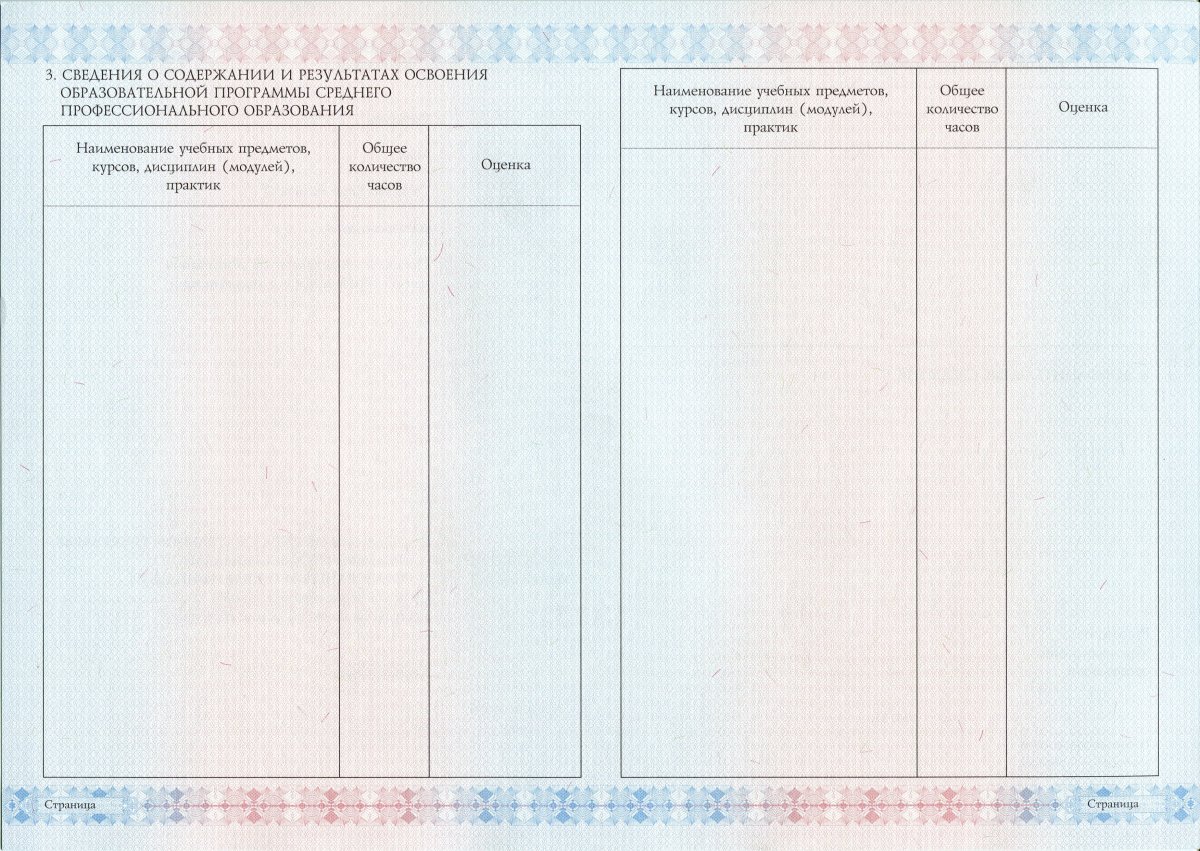 Диплом техникума 2014-2022 года