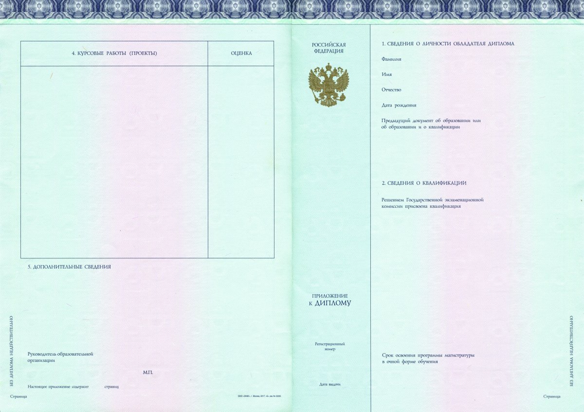 Диплом магистра с отличием 2014-2022 года (МПФ Гознак)