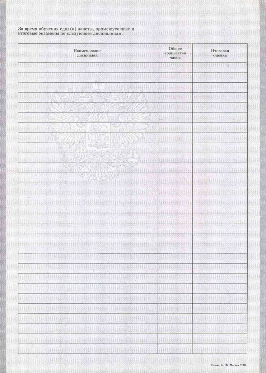 Диплом техникума 2009-2010 года